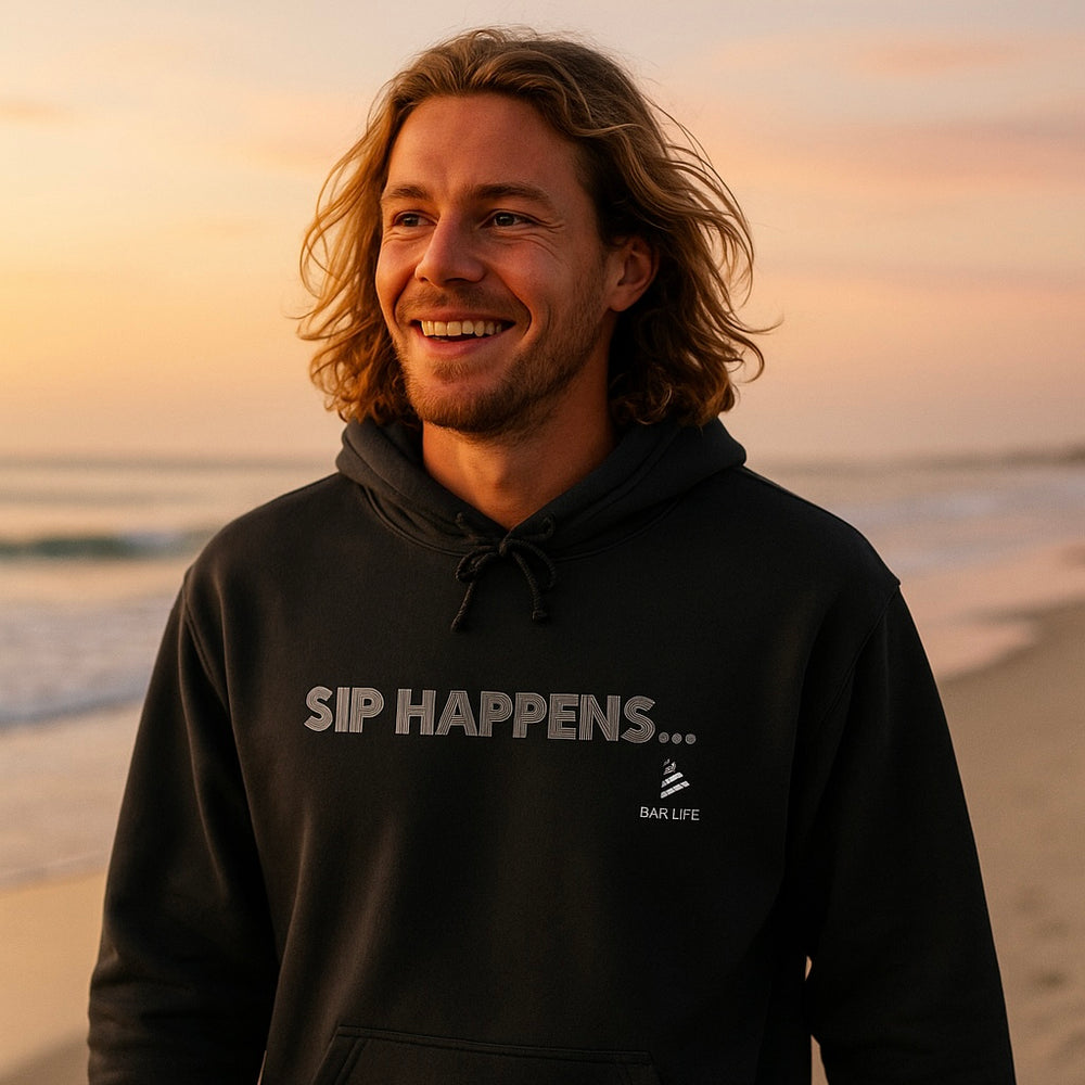 SIP HAPPENS - Bottle Green / S-Burgundy / S-Charcoal / S-Hot Chocolate / S-Jet Black / S - BAR LIFE