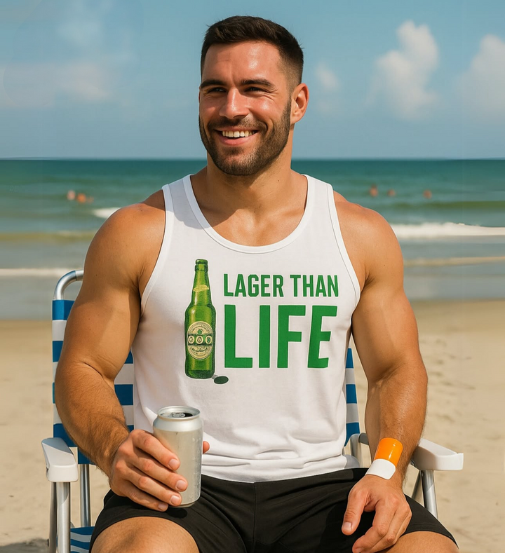LAGER THAN A TANK - XS / Athletic Heather-XS / Black-XS / Dark Grey-XS / White-S / Athletic Heather - BAR LIFE