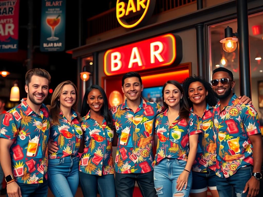 matching drinking shirts, bar life apparel